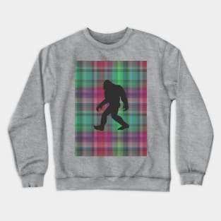 Bigfoot on Plaid Crewneck Sweatshirt